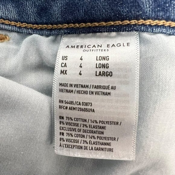 American Eagle Womens Jeggings Mid Rise Size 4 Long - Picture 9 of 9